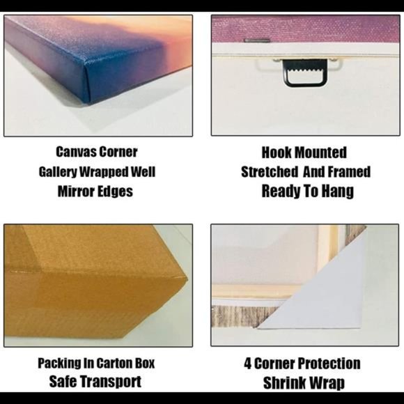 4 Pieces Flower Pattern Canvas Prints Mandala Boho Flower Abstrac 12x12inch - Picture 3 of 6